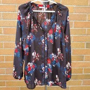 DEX | Floral Button-Up Blouse